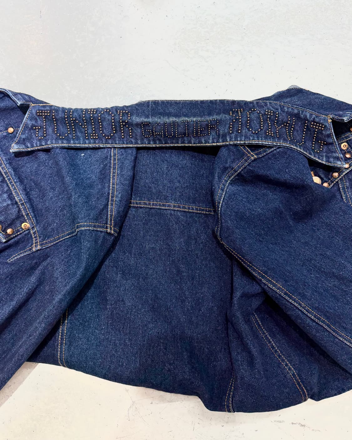 80s 주니어 고티에 스터디드 데님 자켓 상품이미지5