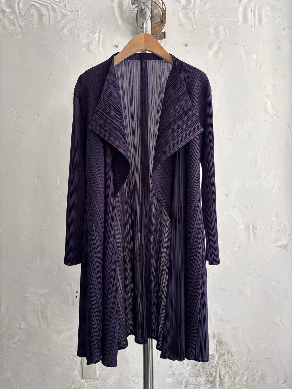 Pleats Please 플리츠플리즈 퍼플 오픈 롱 가디건  상품이미지3