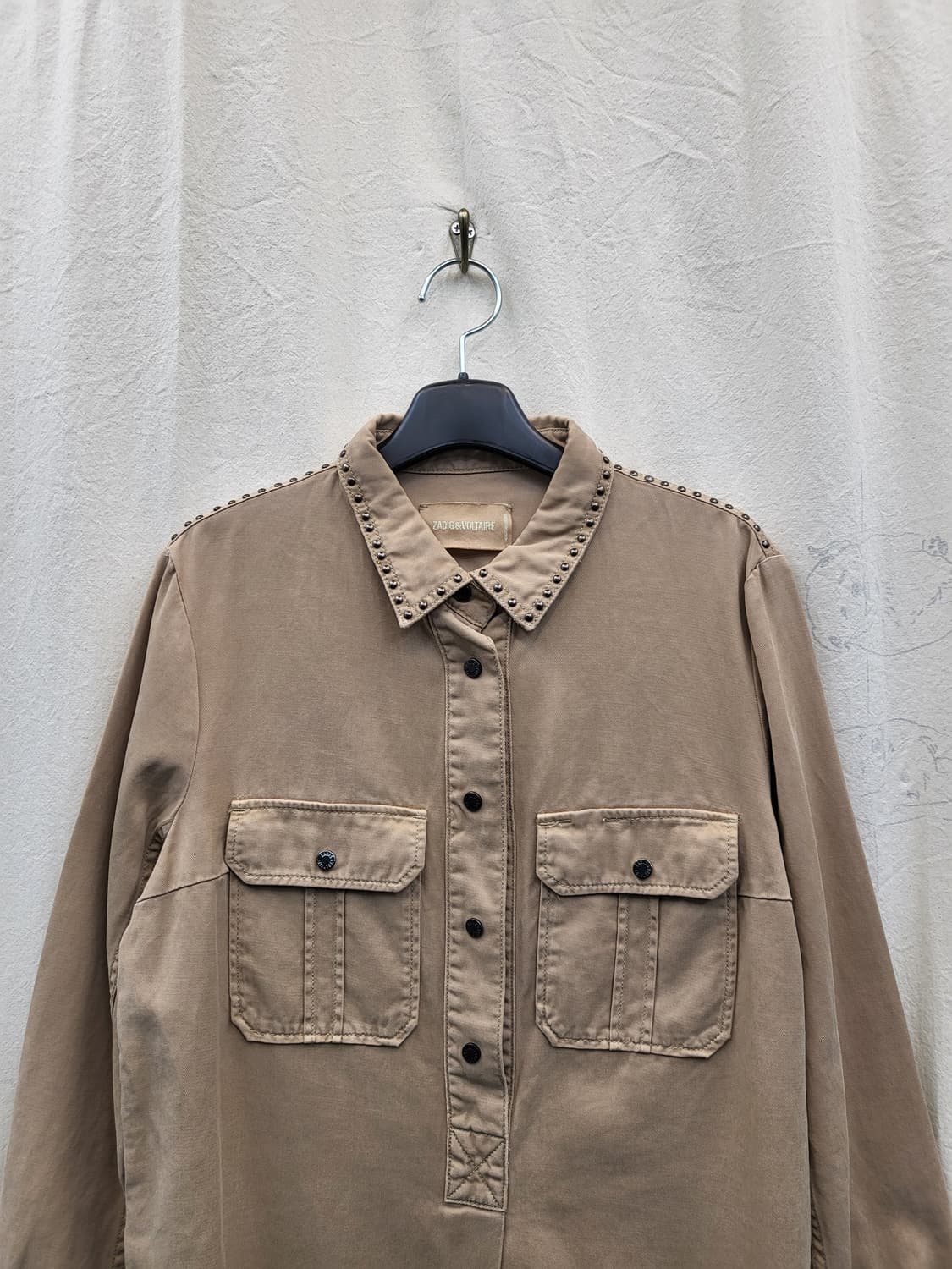 쟈딕앤볼테르 베이지 셔츠 원피스 상품이미지3