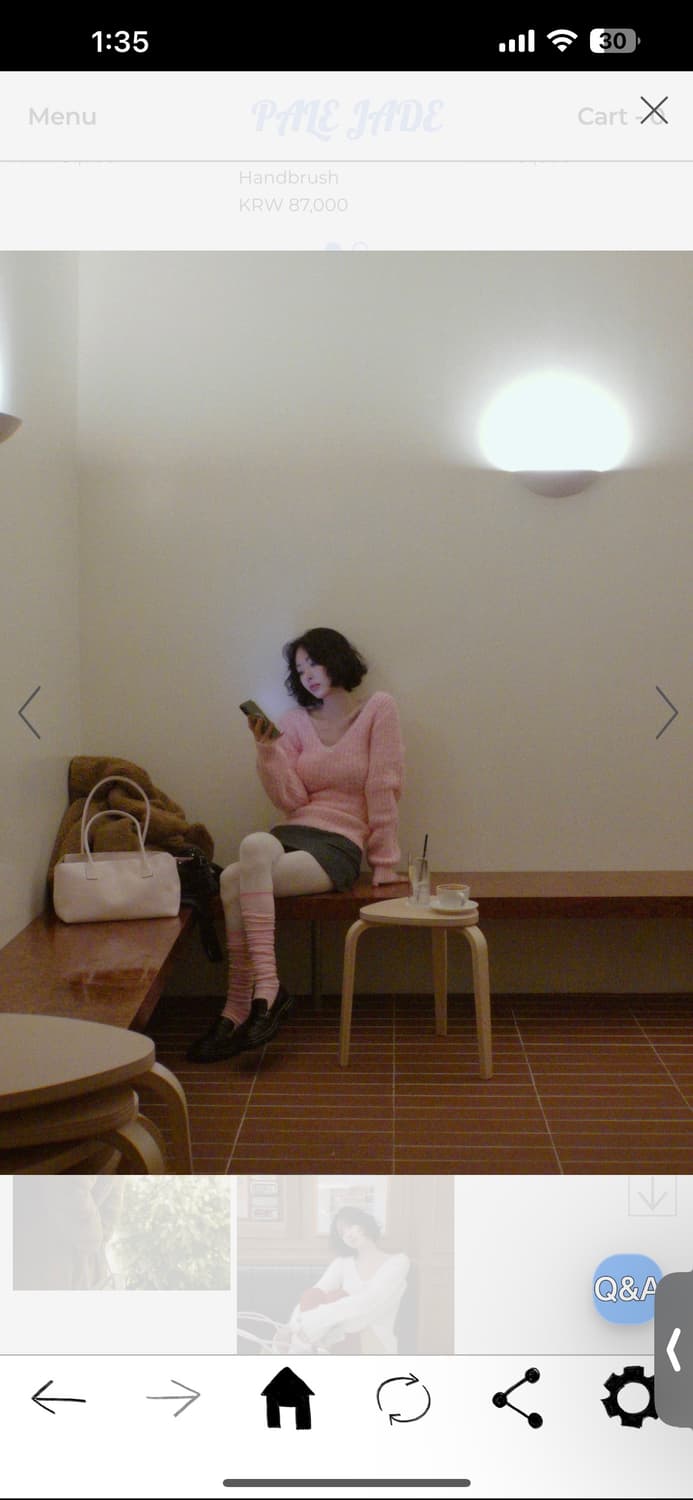 페일제이드 알파카 딥 브이넥 벌룬 니트 베이비핑크 상품이미지3