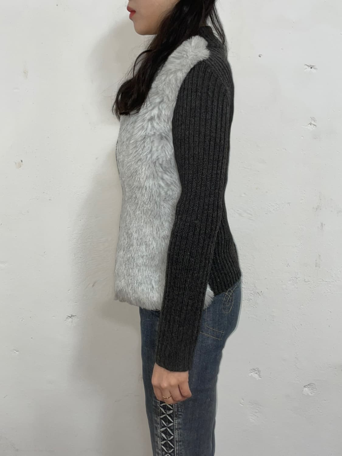 grey fur jacket 상품이미지3