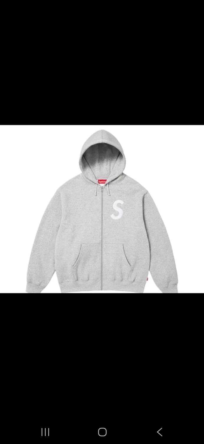 슈프림 s로고 후드집업 그레이 상품이미지4