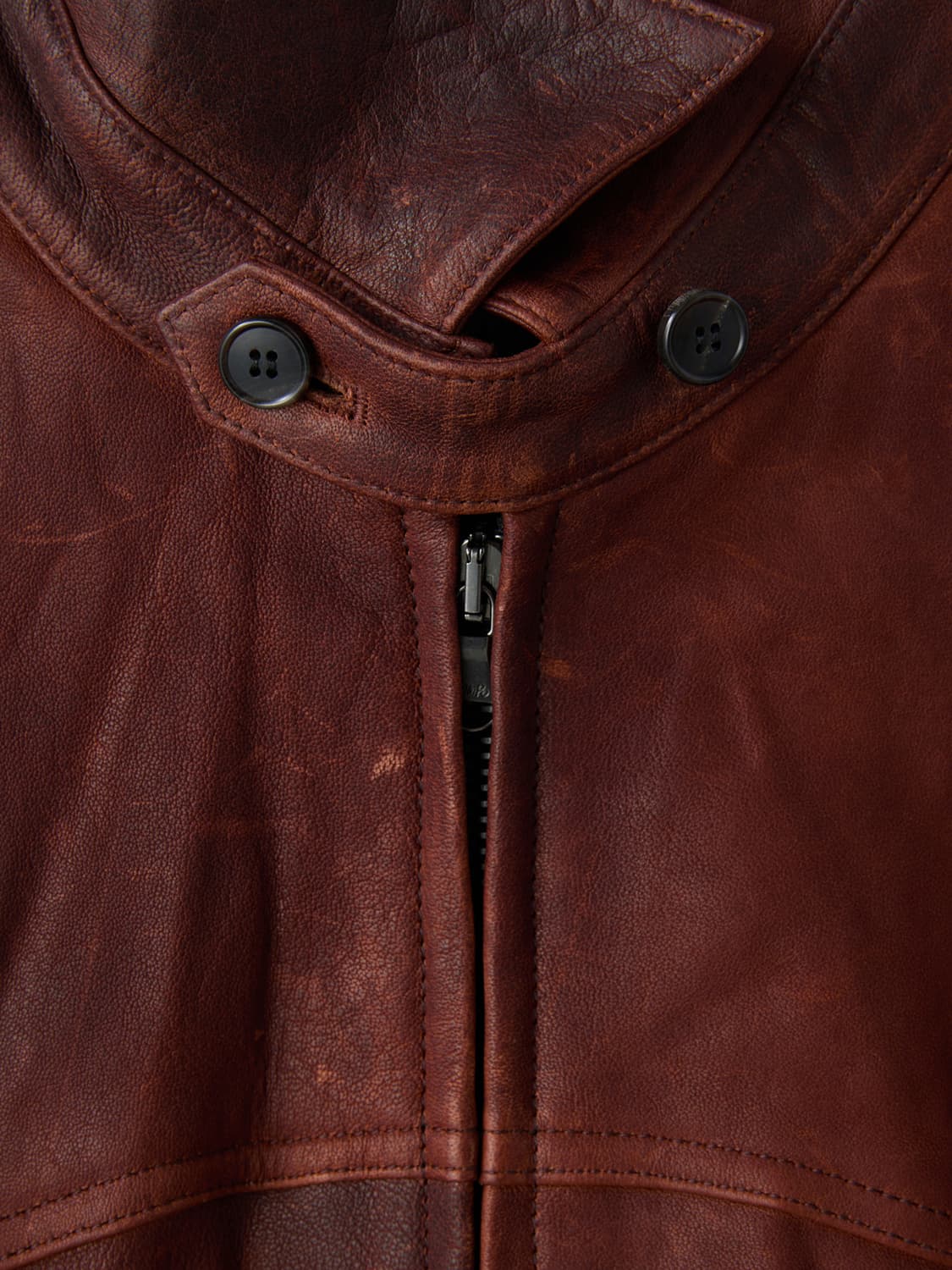 렉토 RECTO 빈티지 이펙트 레더 점퍼 가죽 자켓 레드 브라운 상품이미지6