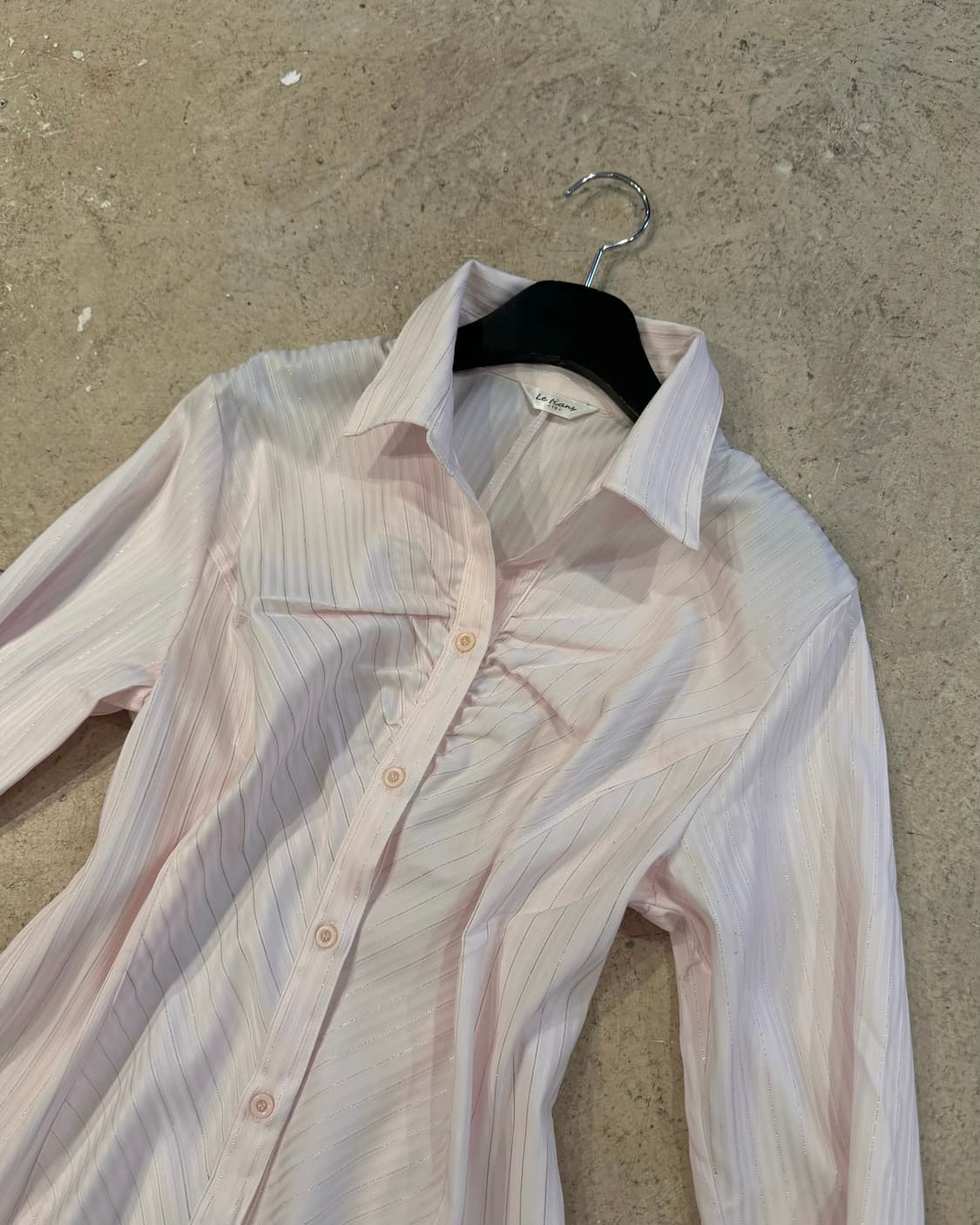 핑크 글리터 스트라이프 셔츠 상품이미지2