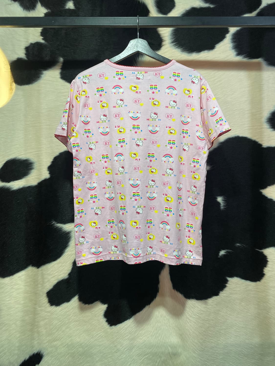 Hello kitty 키티 프린팅 프릴 반팔 티셔츠 상품이미지5