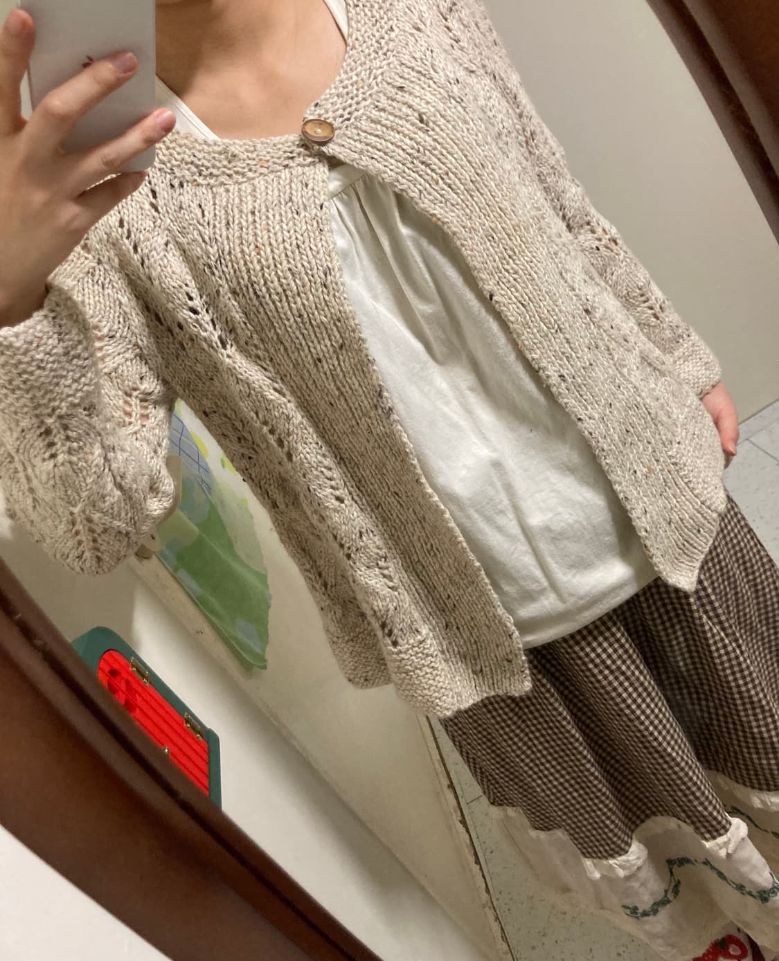 원단추 오트밀 가디건 상품이미지6