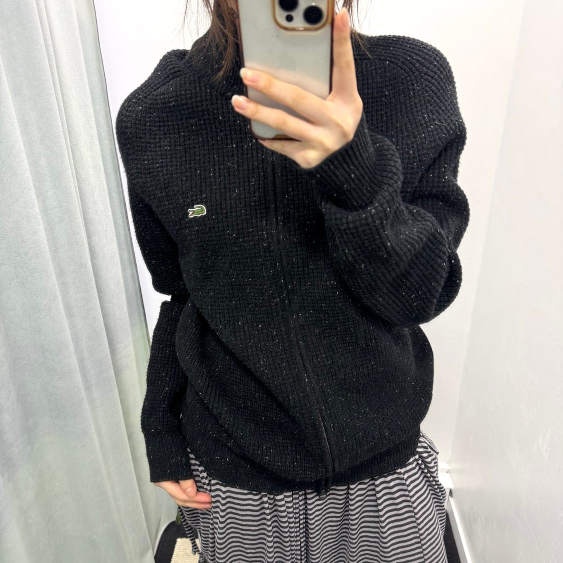 라코스테 블랙 투웨이 니트집업 상품이미지2