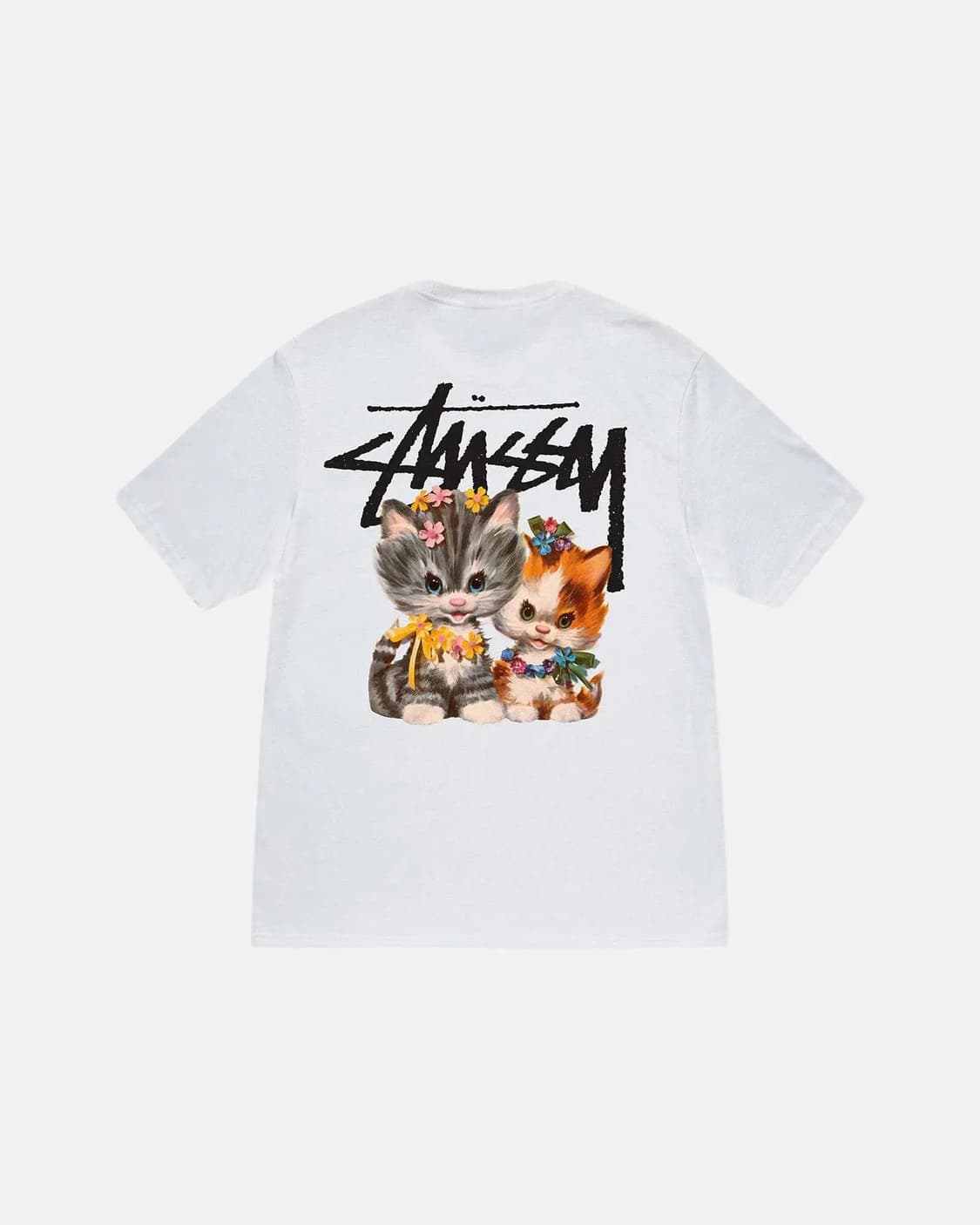 Stussy kittens t-shirt 스투시 고양이 화이트 S 상품이미지1