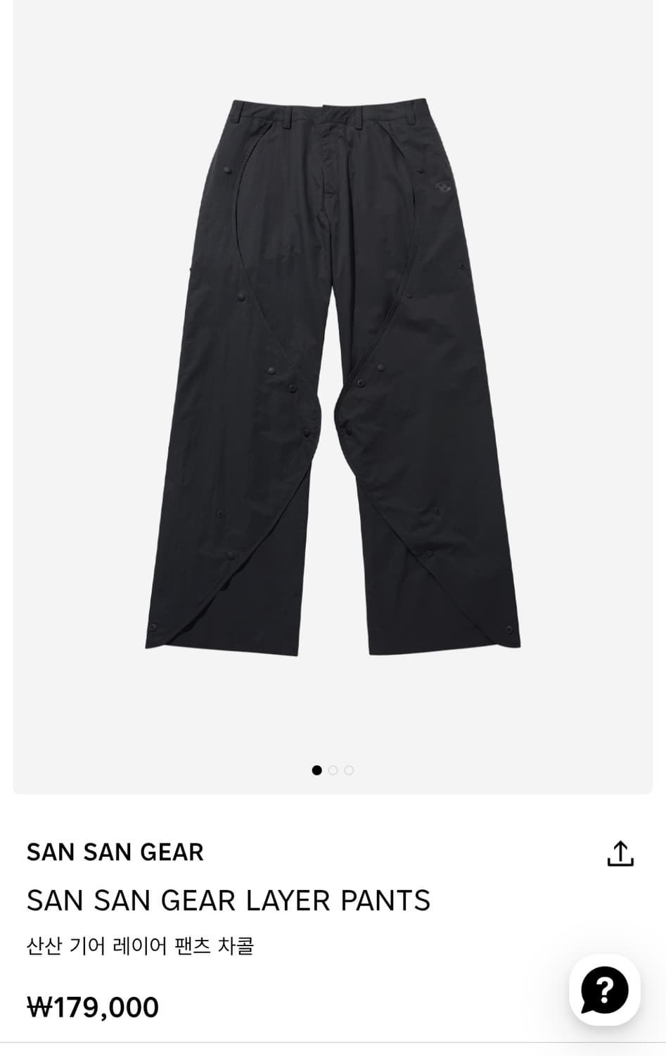 산산기어 SAN SAN GEAR 레이어 팬츠 차콜 2사이즈 상품이미지2