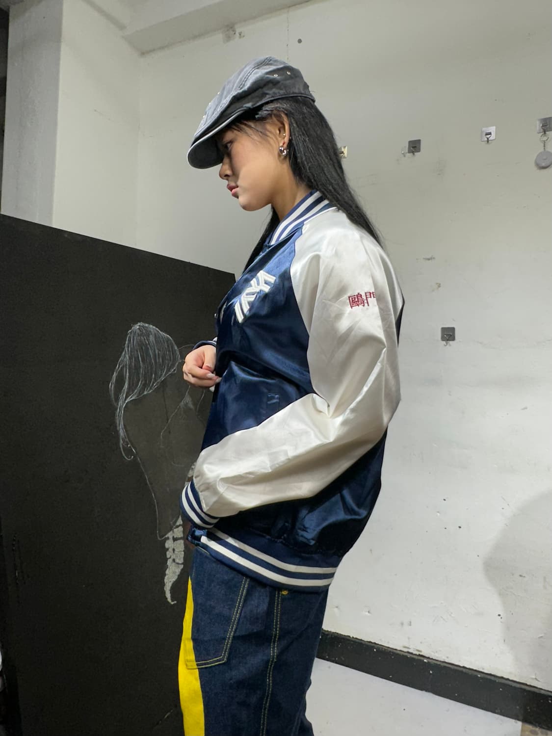 Jpn 일본빈티지 오리엔탈 일장기 네이비 스카잔 자켓 상품이미지4