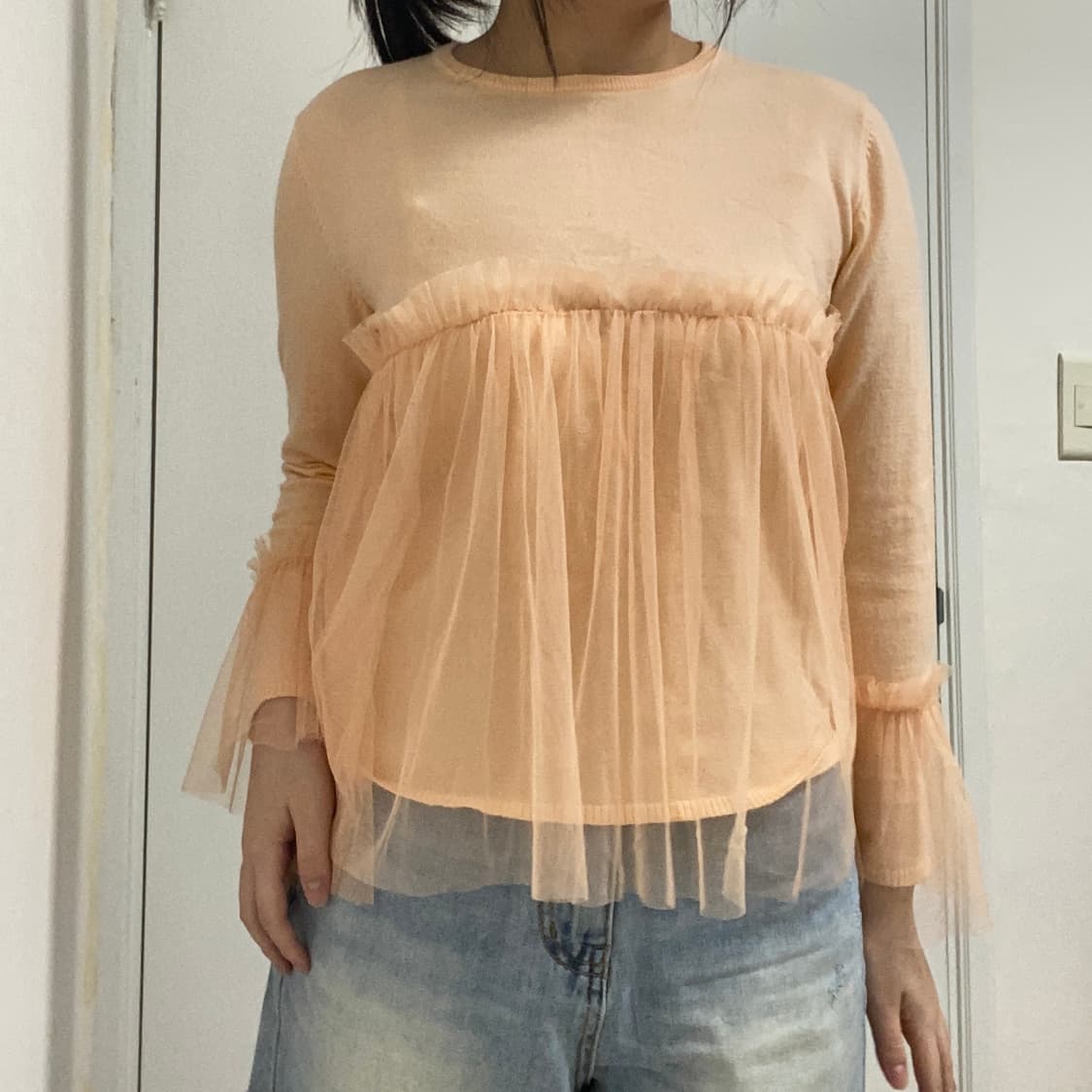 피치 쉬폰 샤 니트 상품이미지2