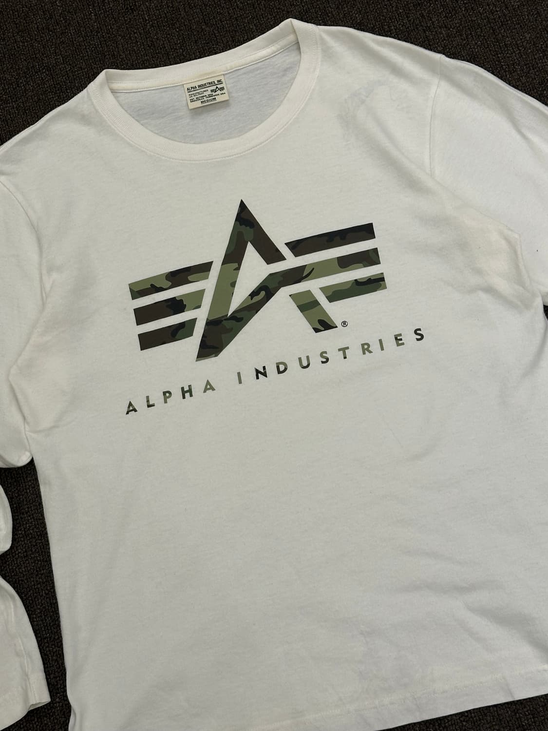 M)알파 인더스트리 빈티지 밀리터리 화이트 롱슬리브(이염) 상품이미지4