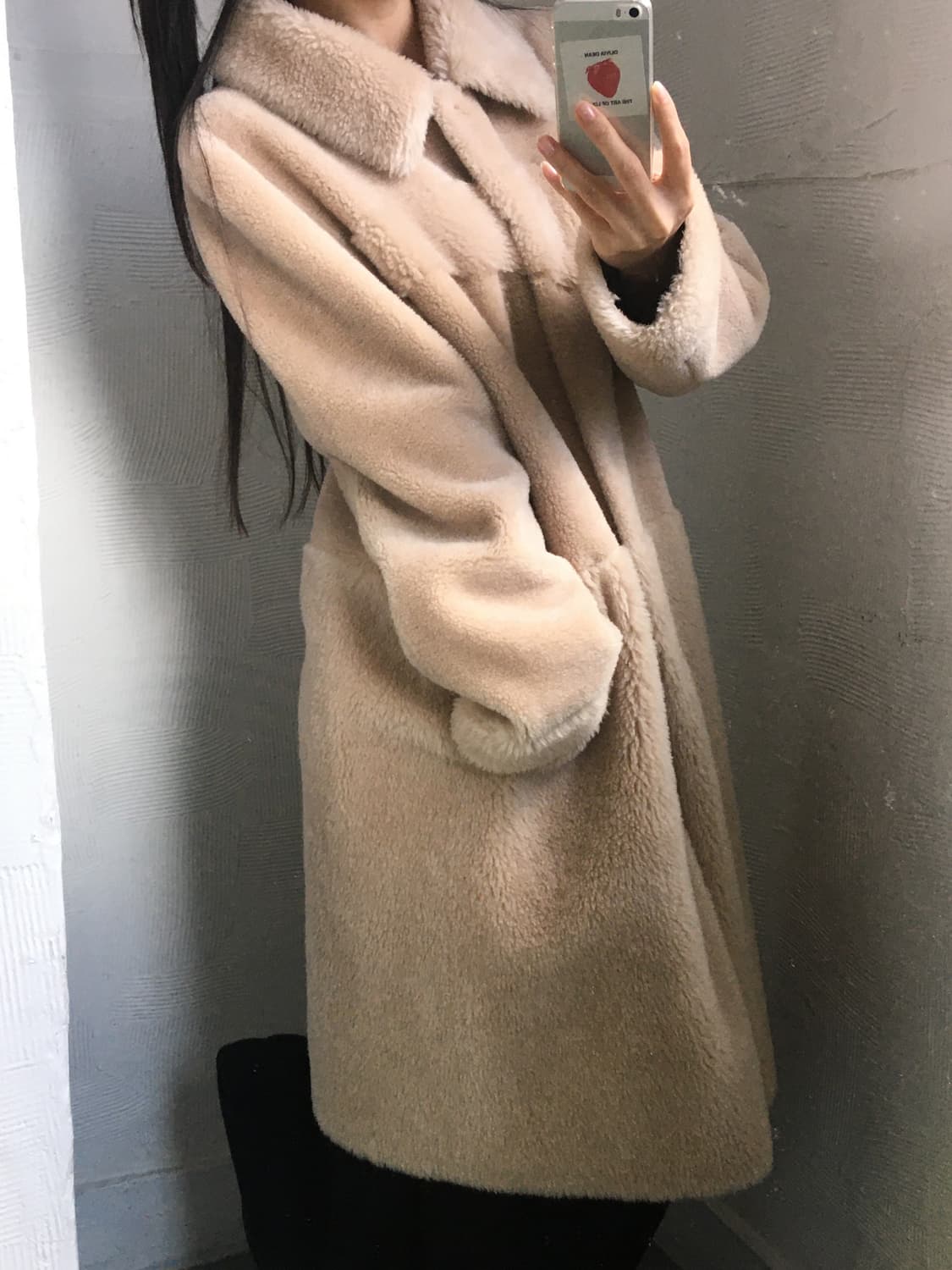 Armani 아르마니 익스체인지 아이보리 롱 리버시블 퍼 코트 상품이미지1