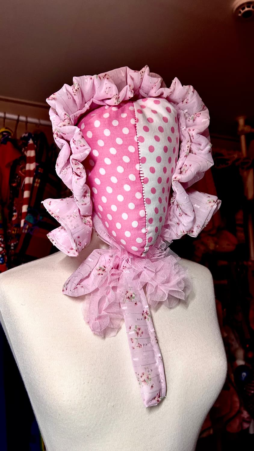 ･:*+. 핸드메이드 로리타 핑크 시스루 단추 헤드레이스 헤도레 상품이미지2