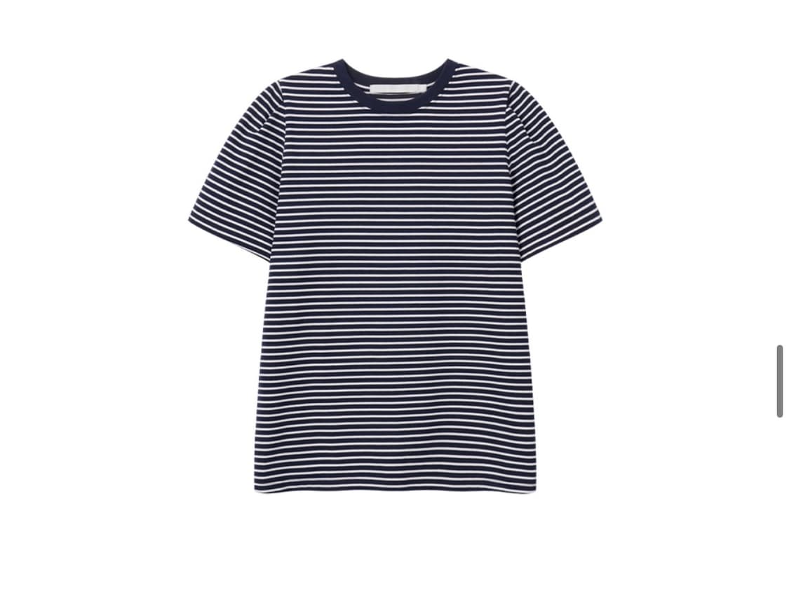 (새상품)(S) 드로우핏 우먼 스트라이프 퍼프 반팔 티셔츠 [NAVY] 상품이미지6