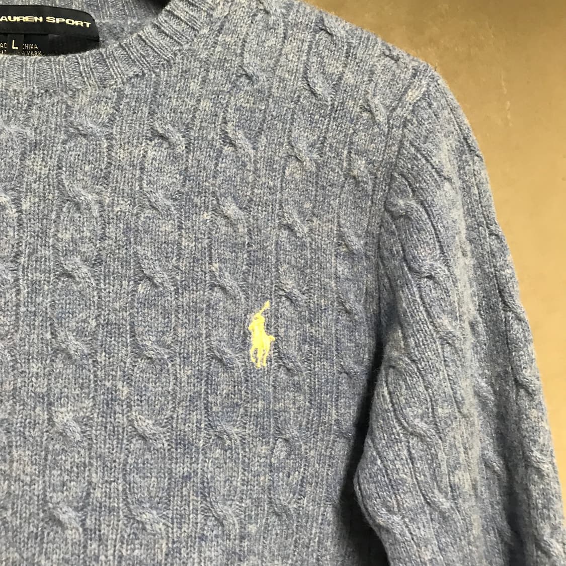 폴로 랄프로렌 케이블 니트 블루 L(W) 상품이미지4