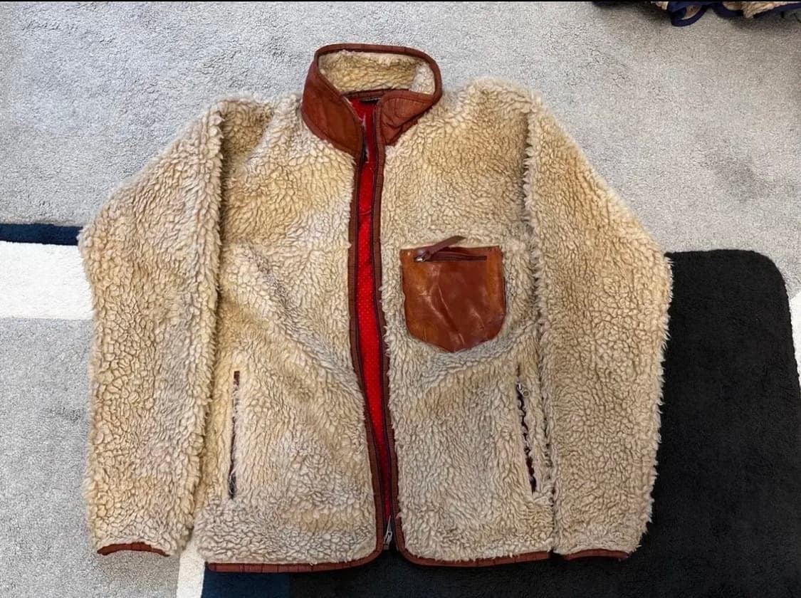 파타고니아 딥파일 자켓 (포켓부 가죽 커스텀) 상품이미지1