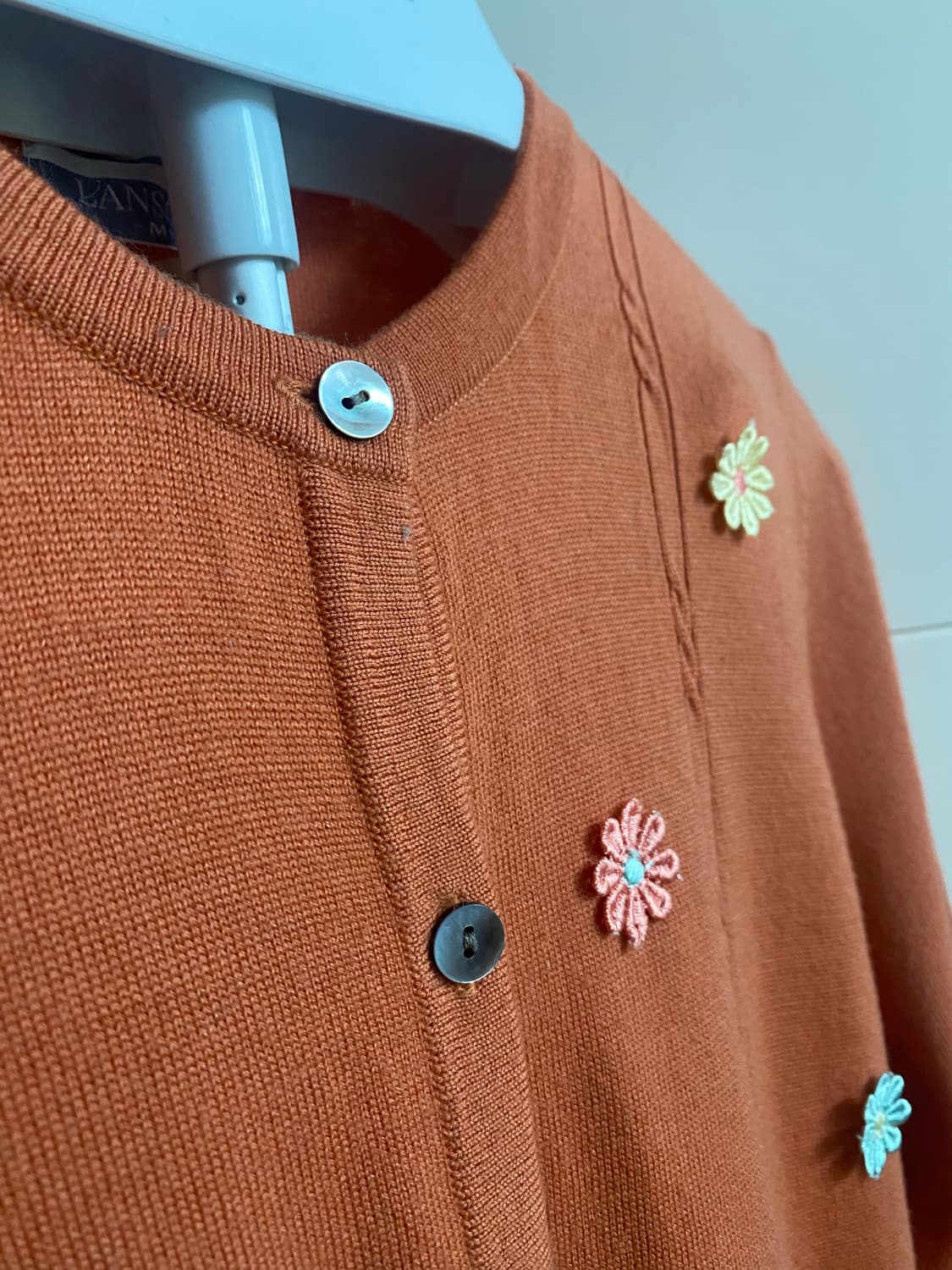 LANSOIR 꽃무늬 가디건 M 오렌지 상품이미지4