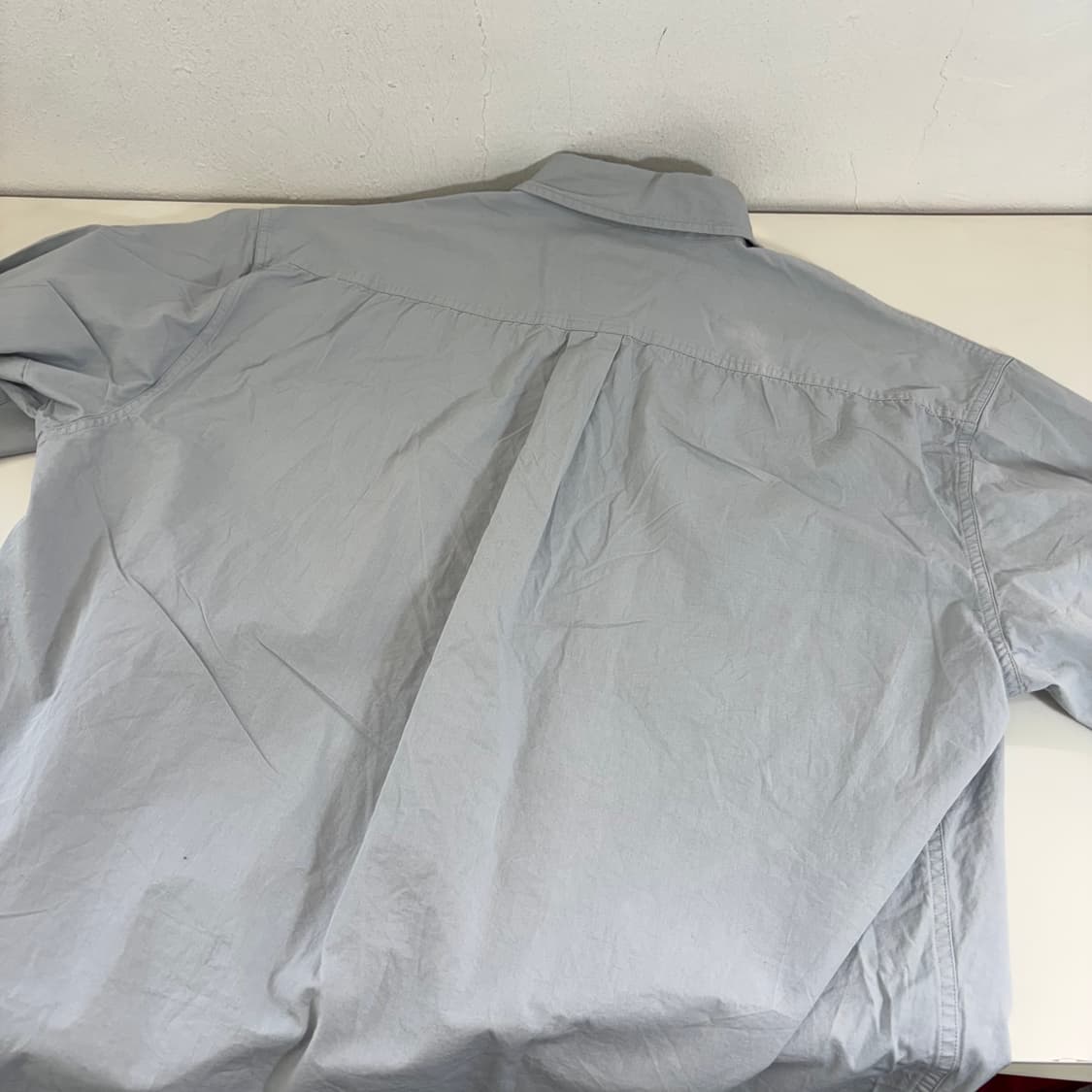 XL 이벳필드 라이트그레이 오버핏 투포켓 코튼 셔츠 남방 상품이미지4