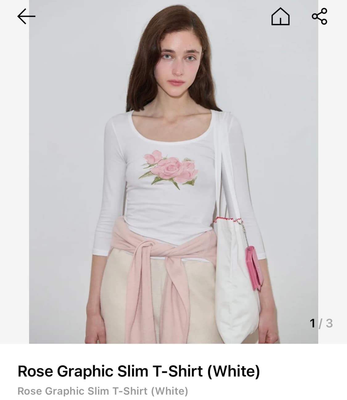 sinoon Rose Graphic Slim T-Shirt 상품이미지2