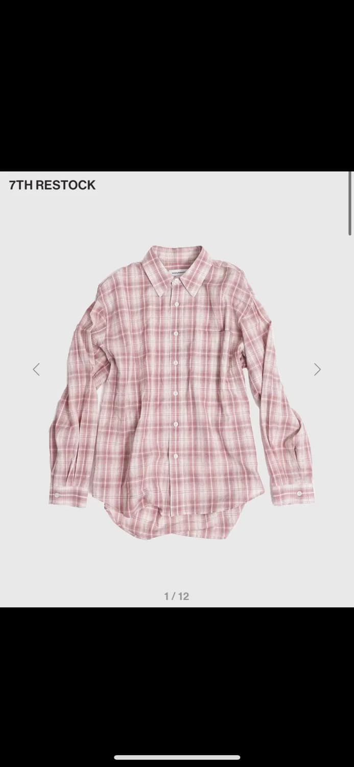 999휴머니티 이지 체크셔츠 V10 핑크 l사이즈 상품이미지1