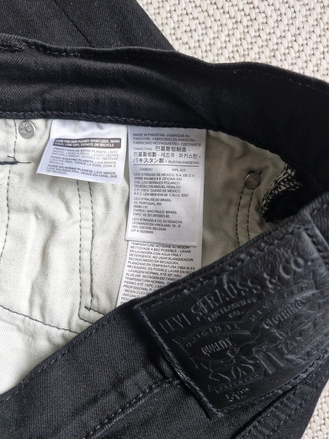 리바이스 512  슬림 테이퍼 블랙진 W34 상품이미지5