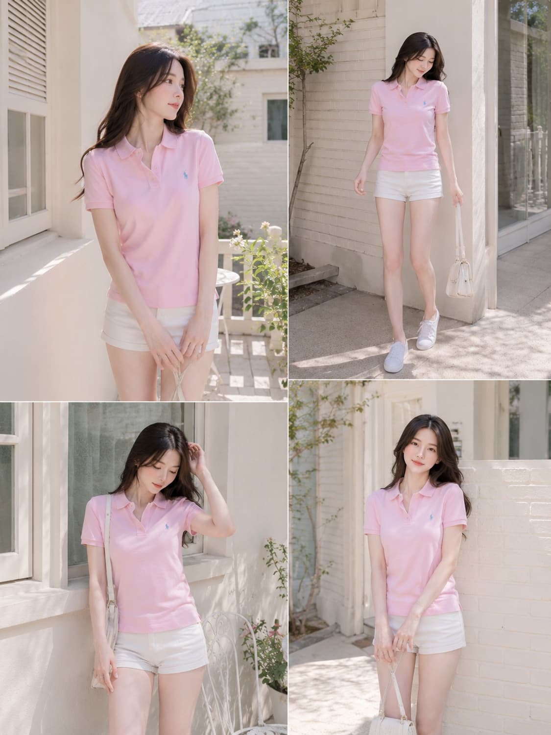폴로 랄프로렌 연핑크 민트 포니 딱붙 pk티셔츠 상품이미지5