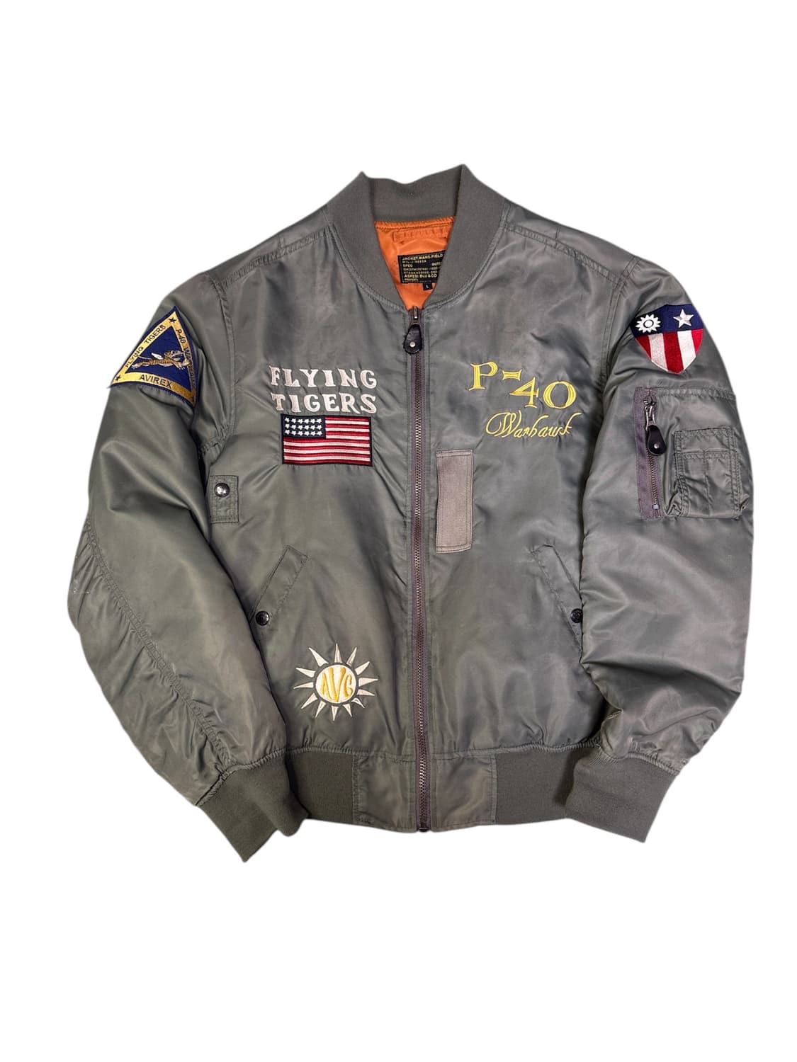 빈티지 아스페시 아비렉스 플라잉 타이거 마원 올리브 L 상품이미지1