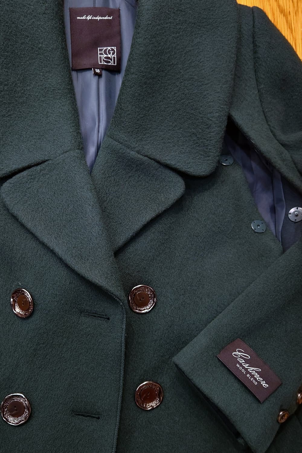 (새상품)에고이스트 빅카라 더블 코트 55 상품이미지6