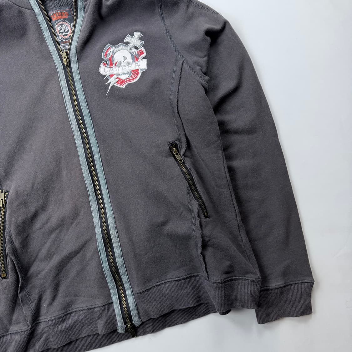 291295=homme 스컬 자수 후드집업 상품이미지4