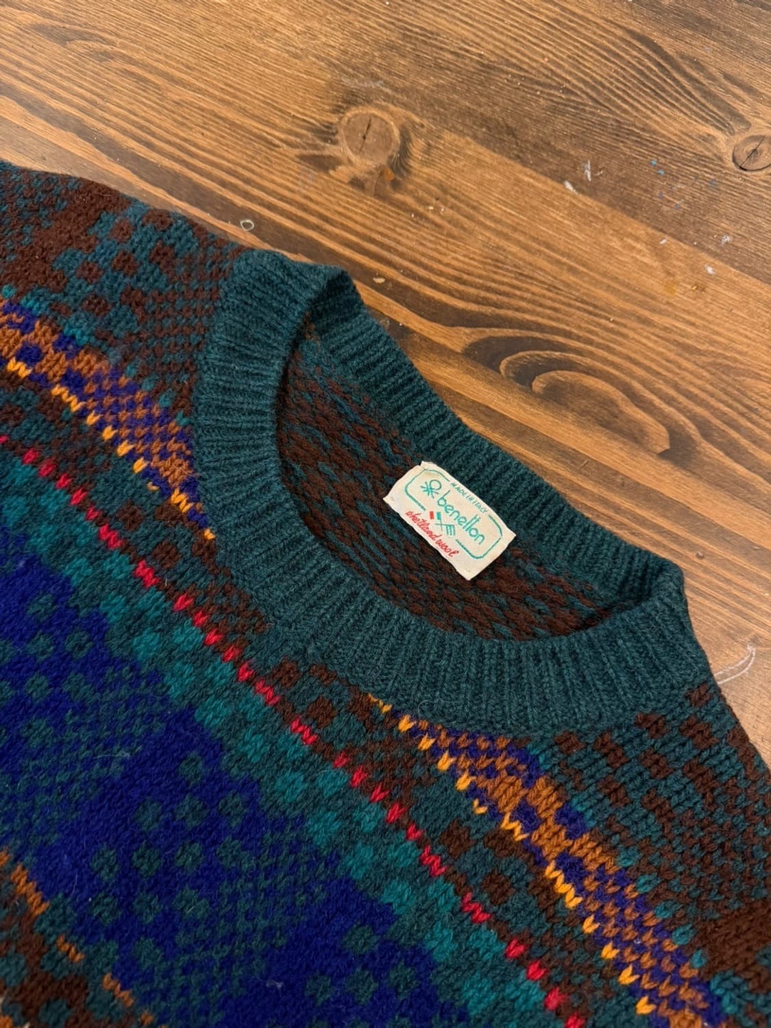 이태리 메이드 올드 베네통 램스울 니트 100 상품이미지6