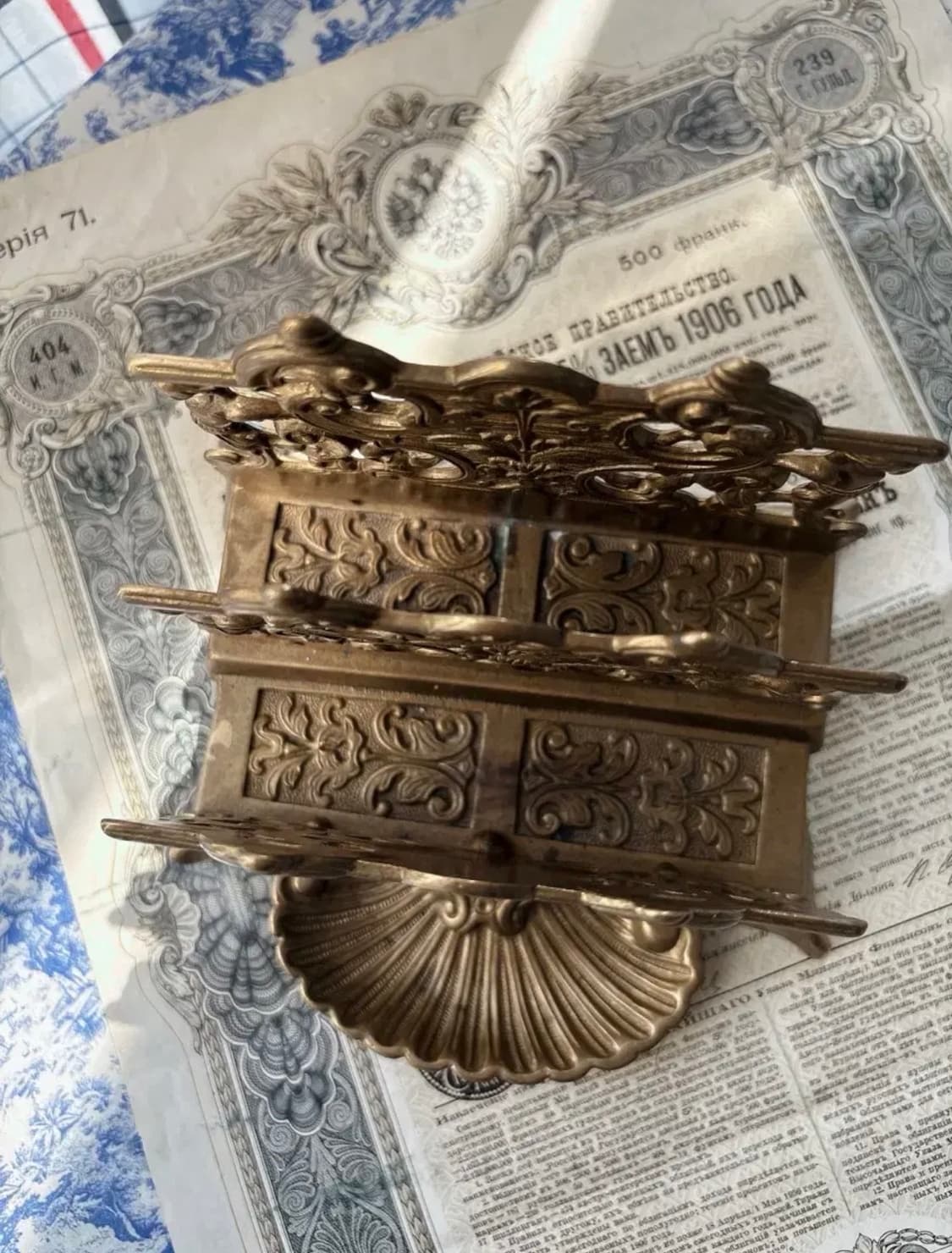 프랑스 앤틱 아르누보 브라스 레터홀더 상품이미지4