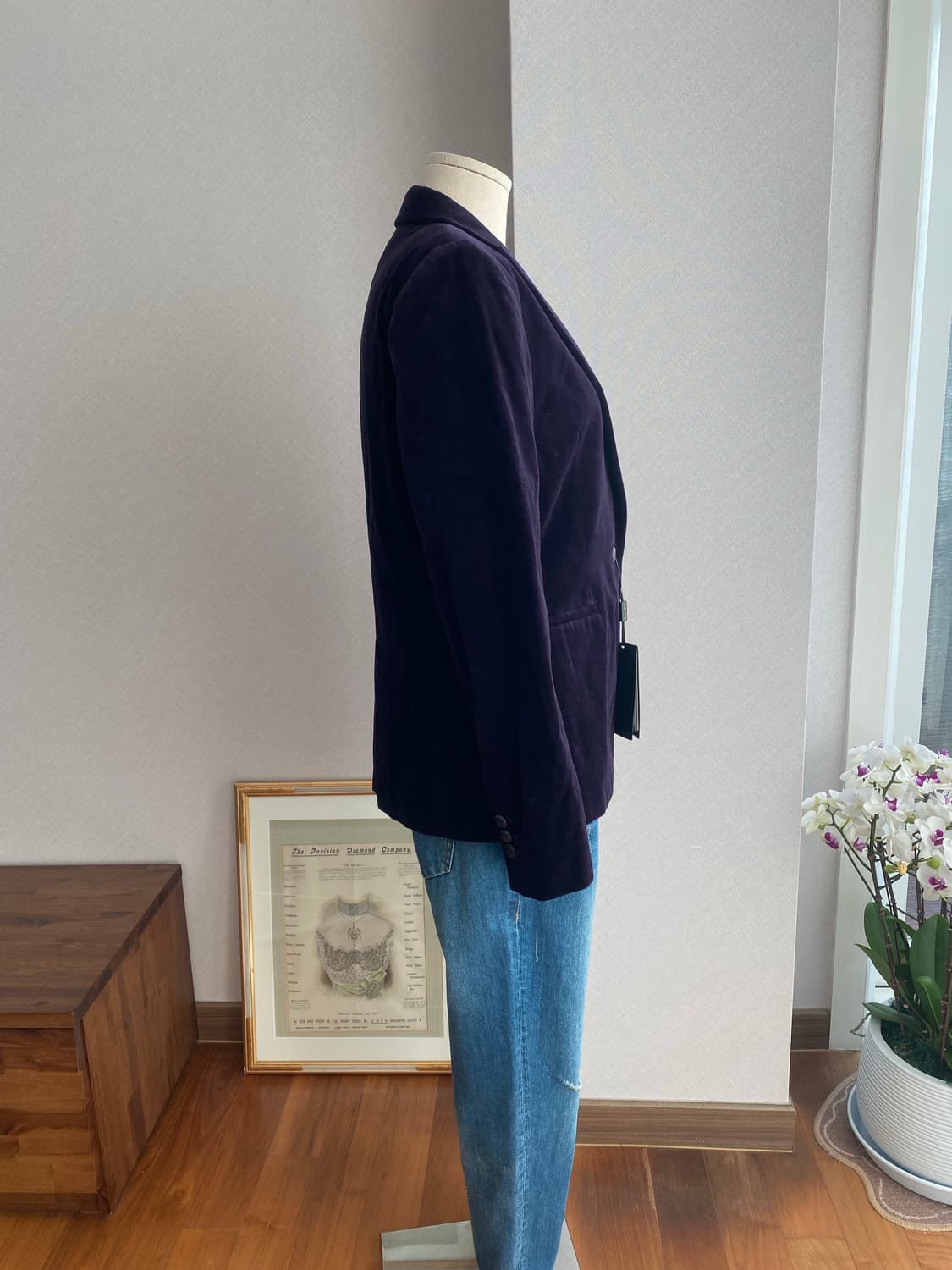 Massimo Dutti 마시모두띠 벨벳 블레이저 쟈켓(38,새제품) 상품이미지3