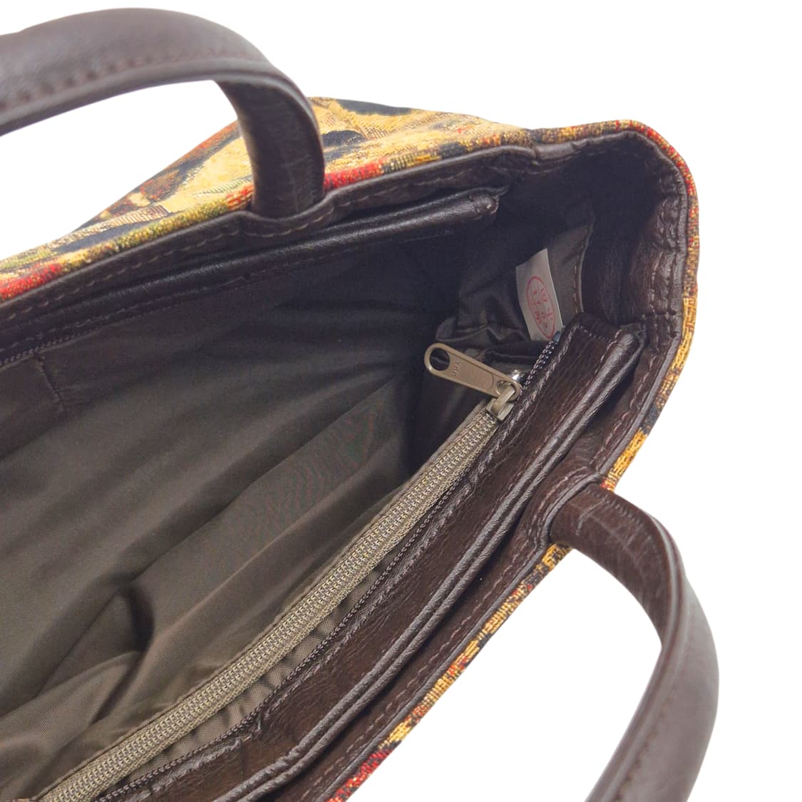 90s 야마토야 엔틱 고블랭 레더 고양이 핸드백 상품이미지5