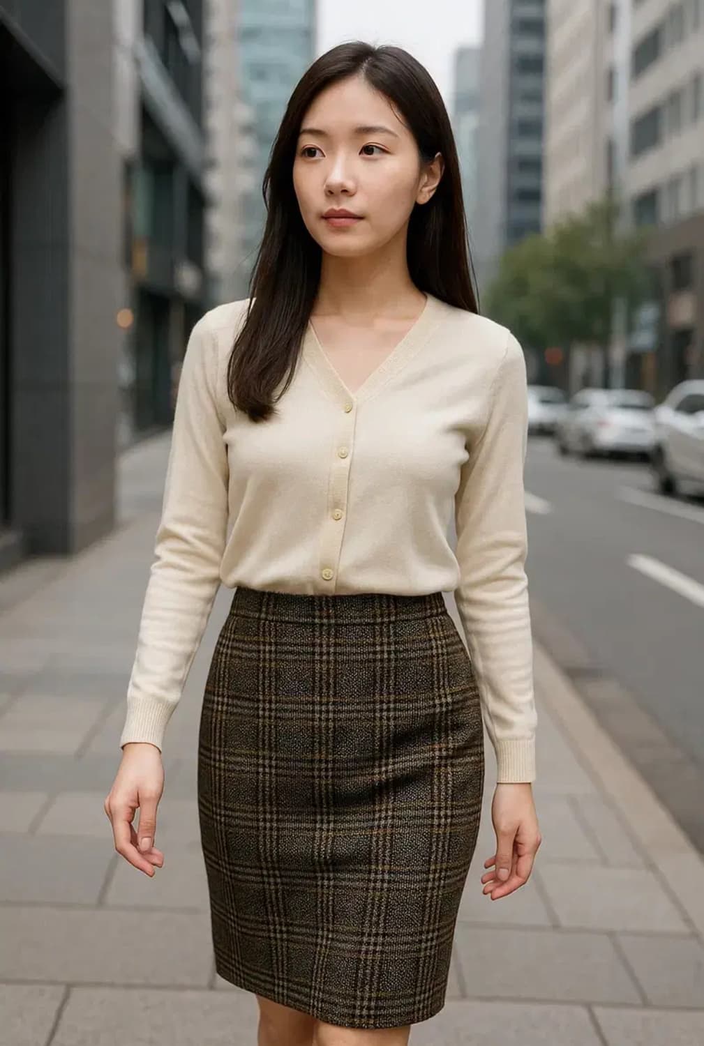 DAKS 잉글랜드 체크 울 스커트 상품이미지1