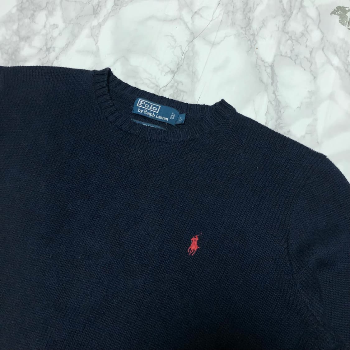 폴로 랄프로렌  니트 네이비 라운드넥 스웨터 상태굿 상품이미지2