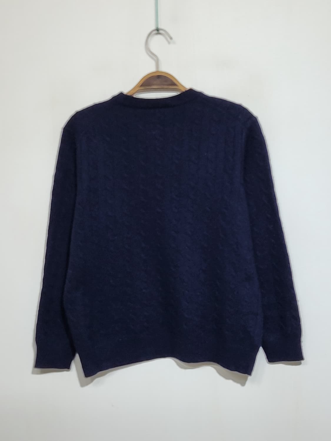 (M) 라코스테 꽈배기 니트 네이비 케이블 울스웨터 일본판  상품이미지6