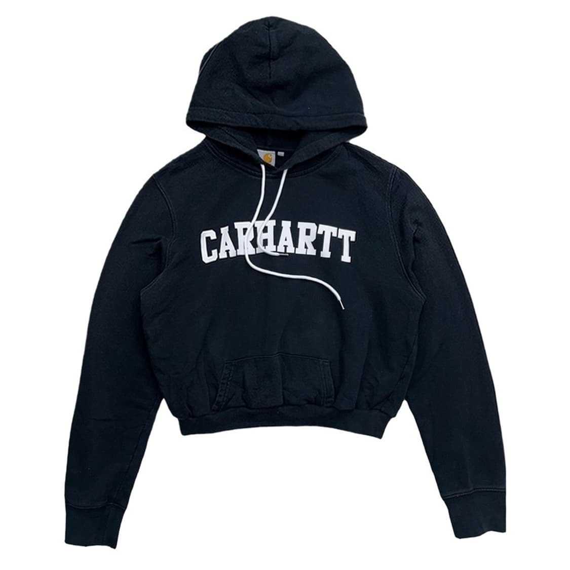 칼하트 유니버시티 크롭 후드티 블랙 M 상품이미지1