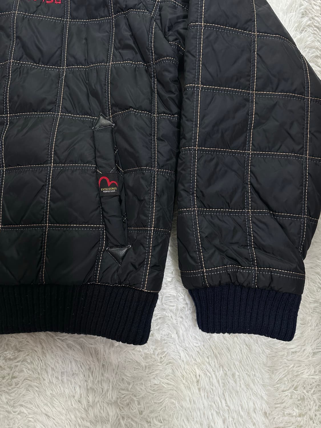 EVISU 에비수 퀼팅 자켓 XL 블랙 상품이미지4