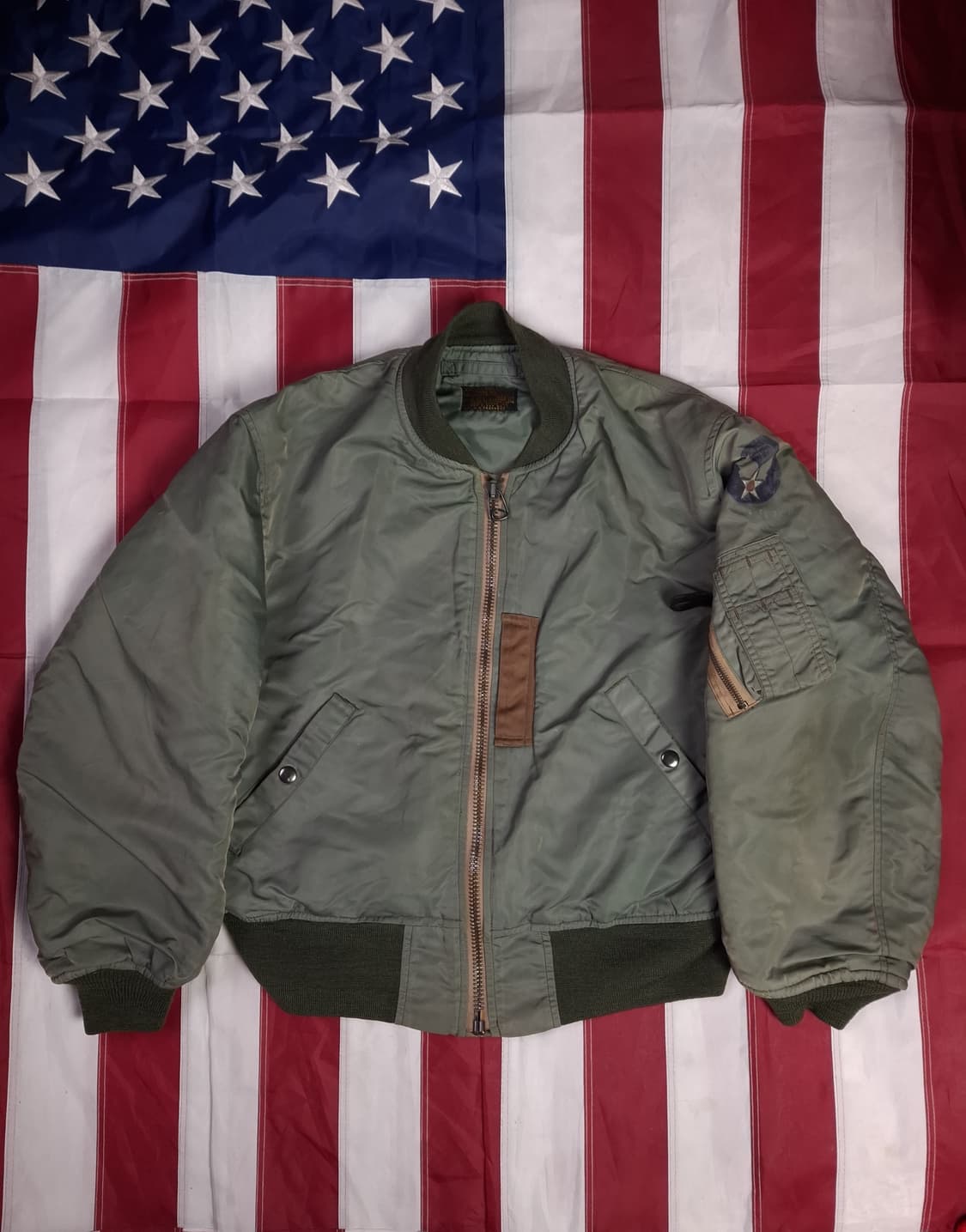 90's 미공군 mobil armer inc 복각 MA-1 울 항공자켓 상품이미지1