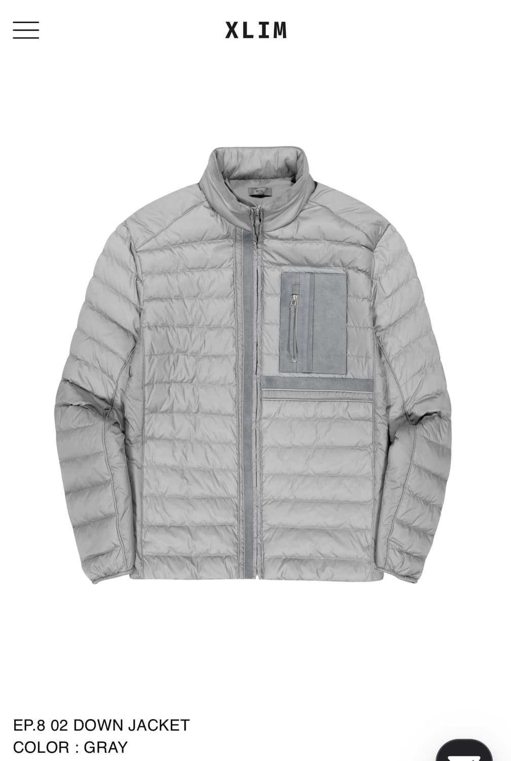 Xlim EP.8 02 DOWN JACKET Gray 상품이미지1