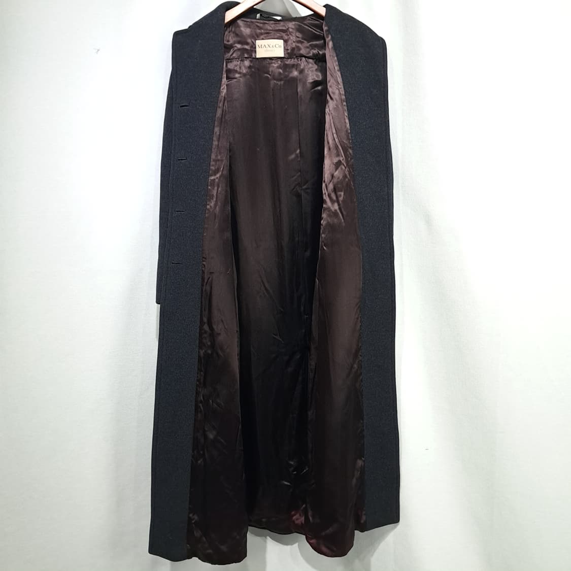 CL227 L 막스앤코 90s 이태리판 울캐시미어 차콜 롱코트 상품이미지3