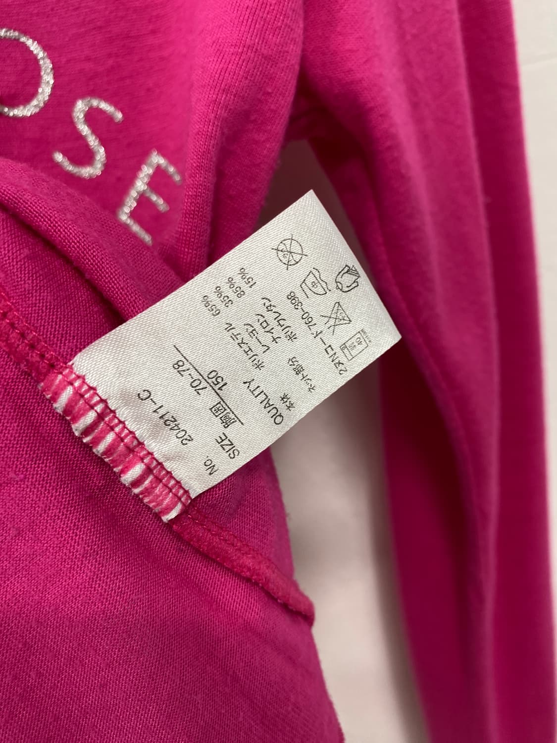 [SOSPITO] 갸루 도트 리본 핑크 롱슬리브 상품이미지8