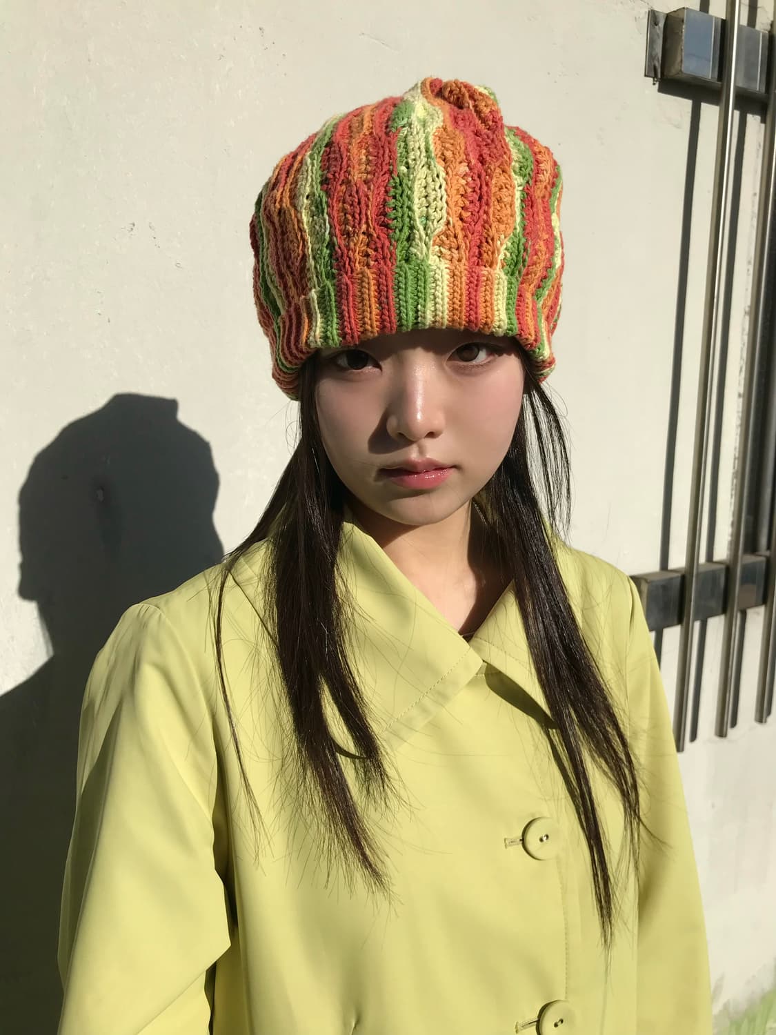 무지개 스트라이프 니트 비니 상품이미지1