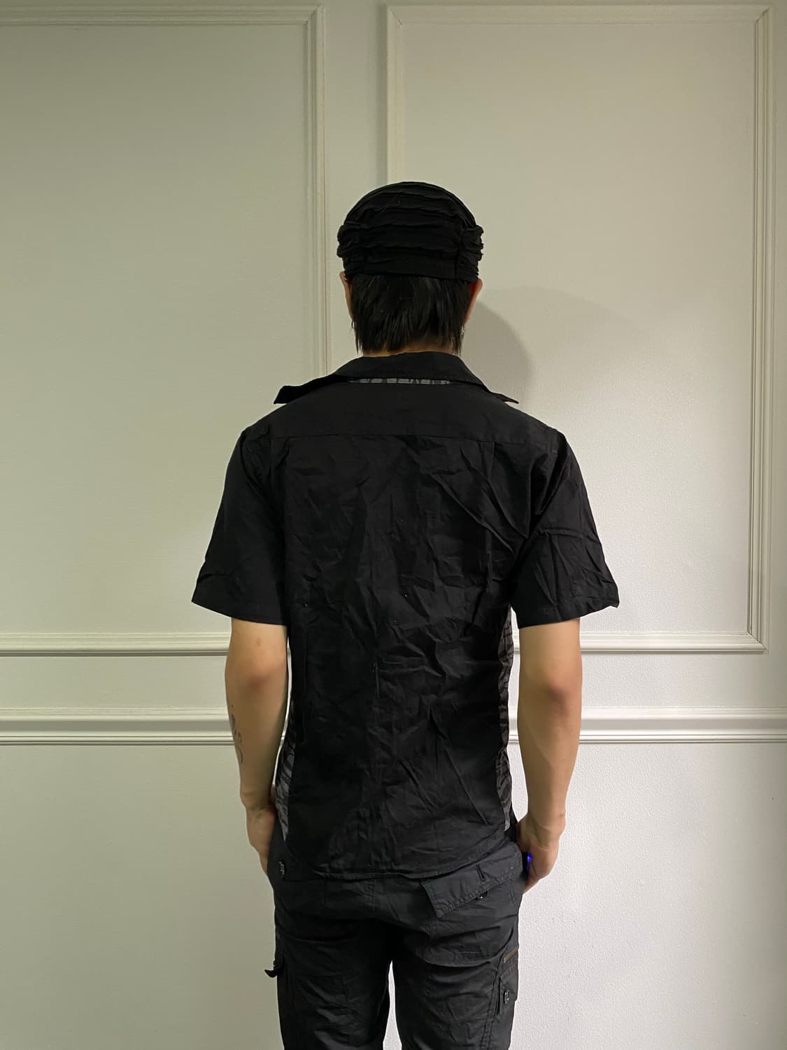 Zebra Pattern Black Slim Fit Shirts 상품이미지3