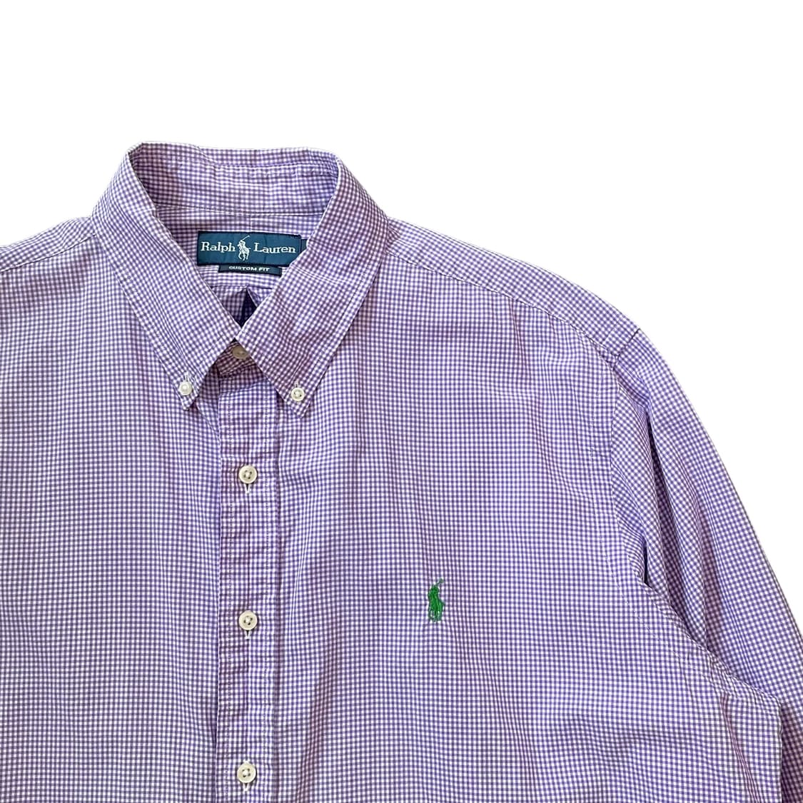 폴로 랄프로렌 파스텔퍼플 깅엄체크 긴팔 셔츠 XL 상품이미지3