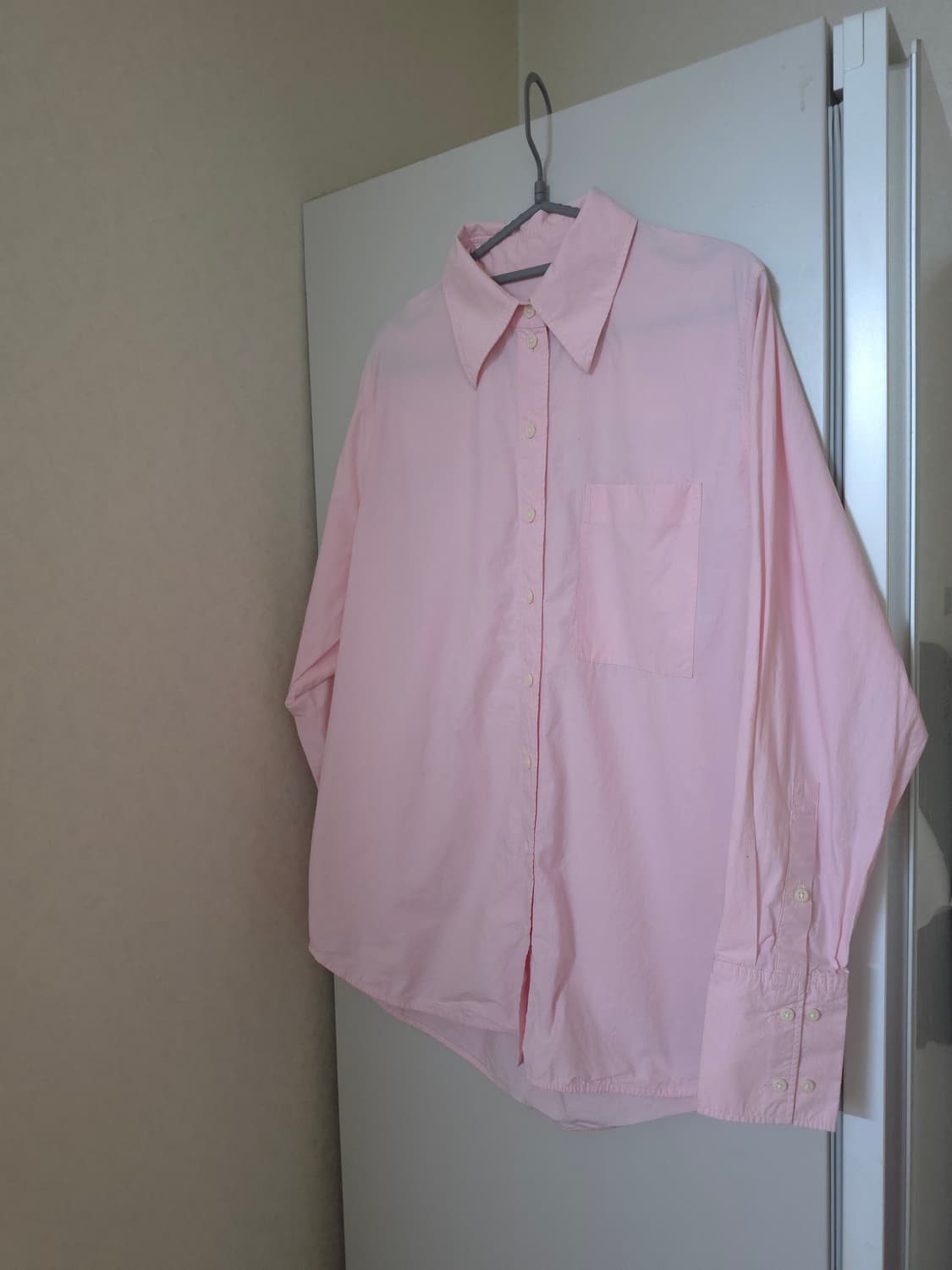 코스 핑크 오버핏 면셔츠 남방 상품이미지1