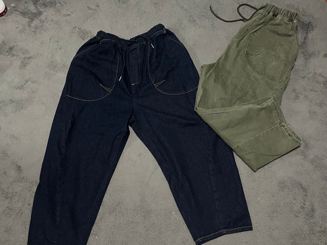 [새상품] 벌룬 와이드 팬츠 바지 진청 카키 상품이미지7