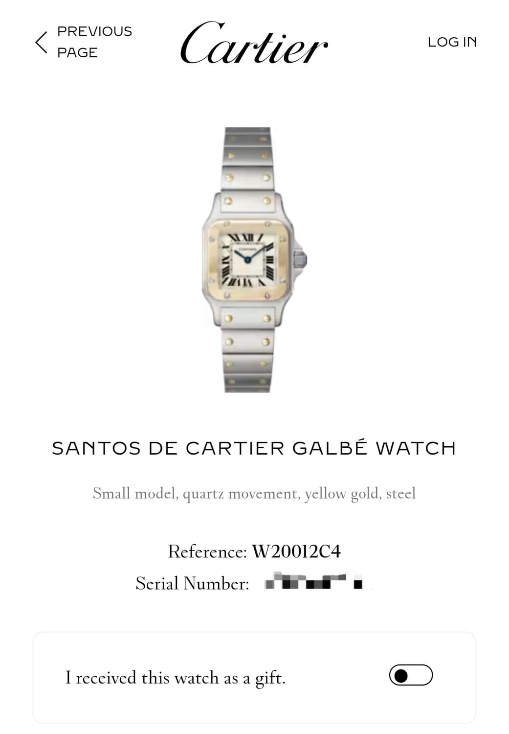 [까르띠에 정품보증서]산토스 갈베 18K 콤비 쿼츠 스몰 여성시계 12년 상품이미지8