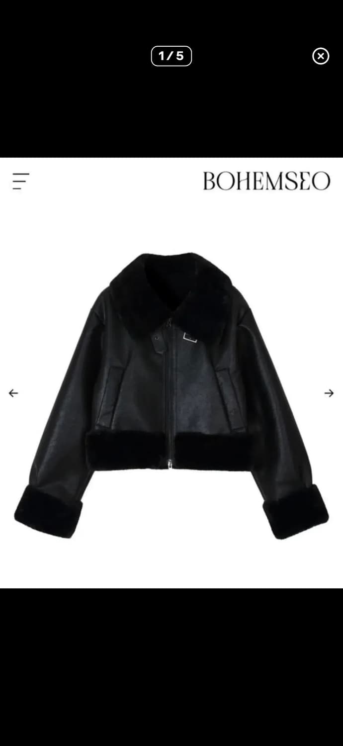 보헤미안서울 24fw 하이넥 숏 무스탕 판매 상품이미지1